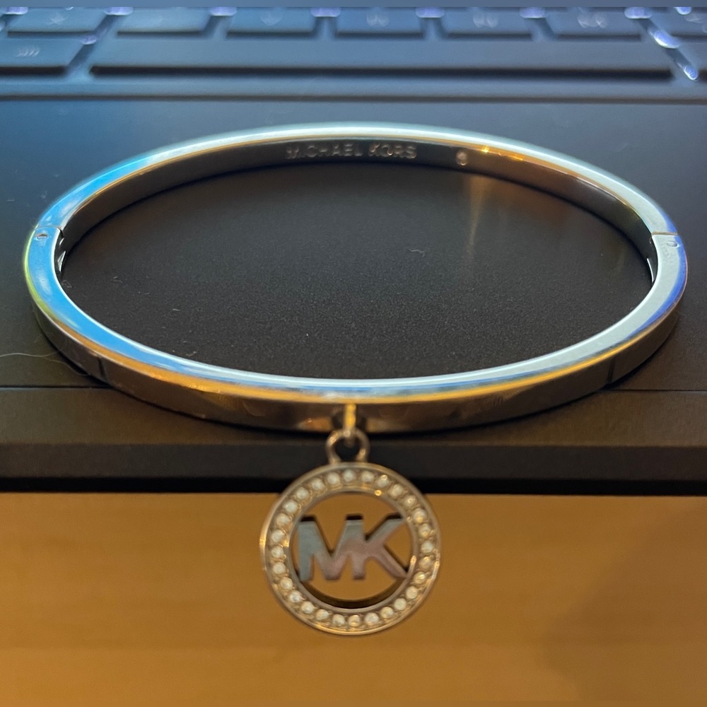 Michael Kors Hinged Logo Charm Bangle
